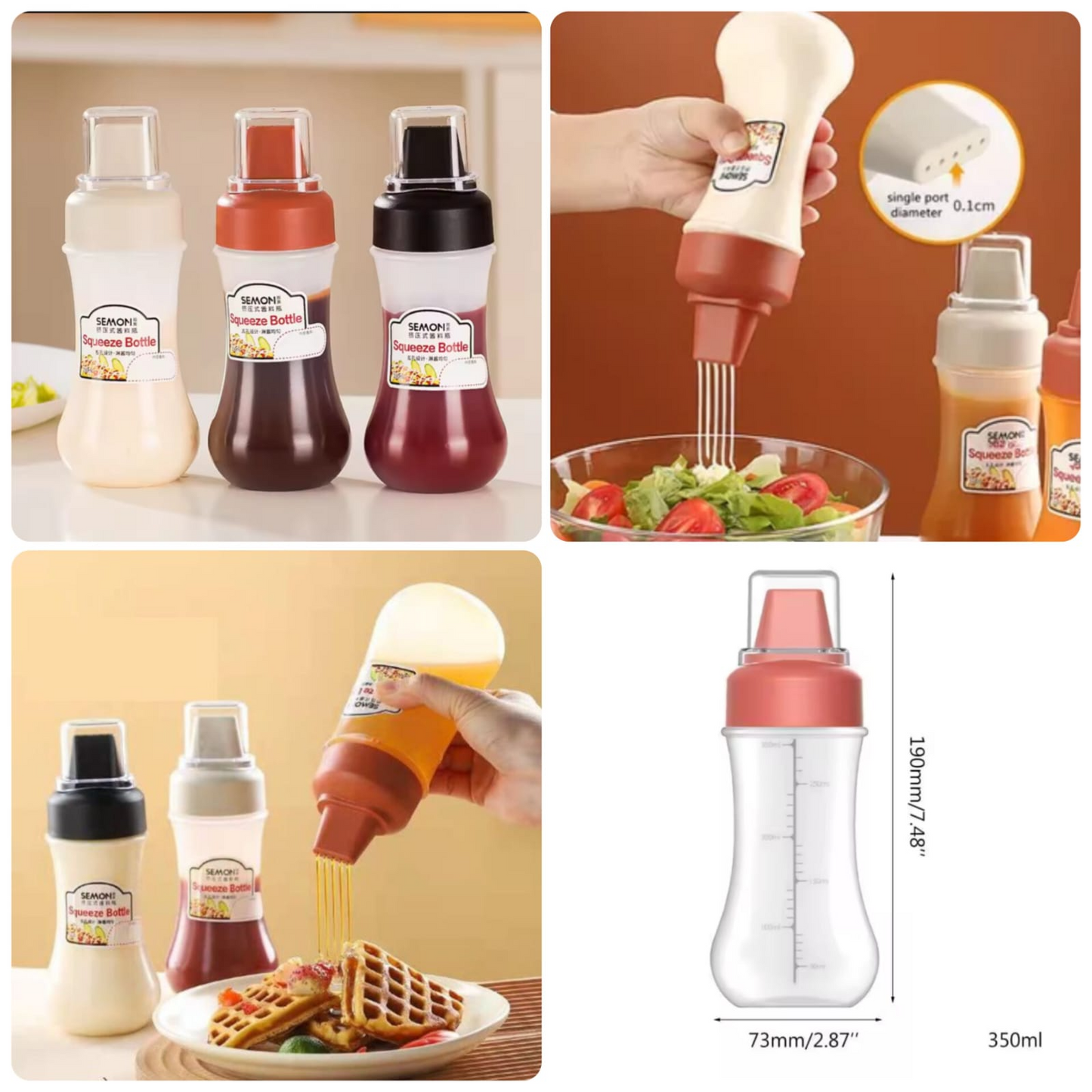 Sauce squeeze bottle 5holes