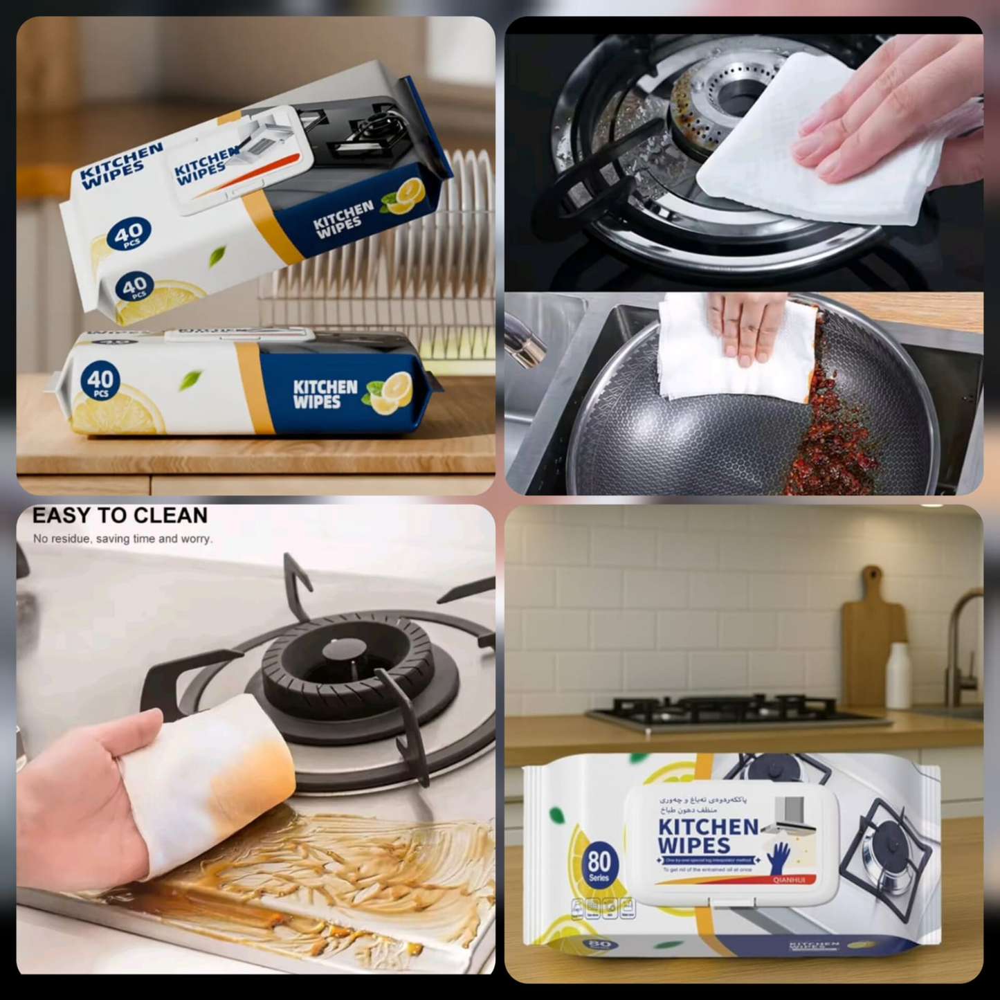 Kitchen Cleaning Wipes pack 80