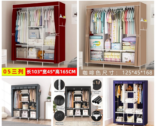 Non-woven Cloth Wardrobe Folding Portable Clothing Storage Cabinet @4800/- SIZE: 103*45*165(Box Packing)